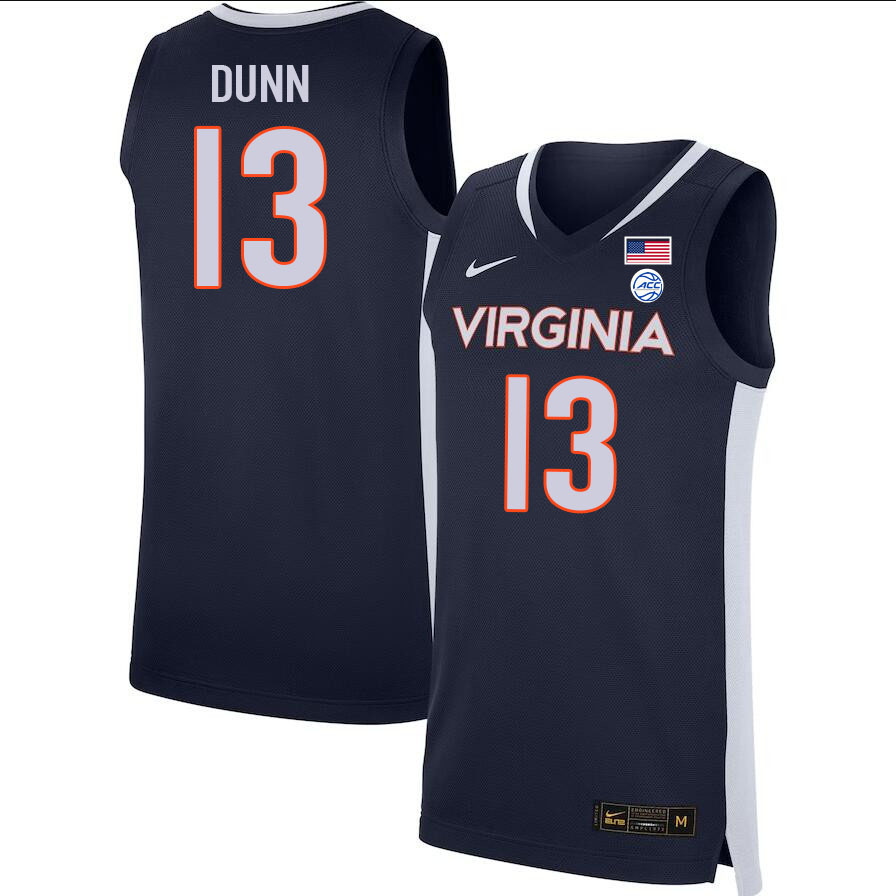 Men #13 Ryan Dunn Virginia Cavaliers College 2022-23 Stitched Basketball Jerseys Sale-Navy